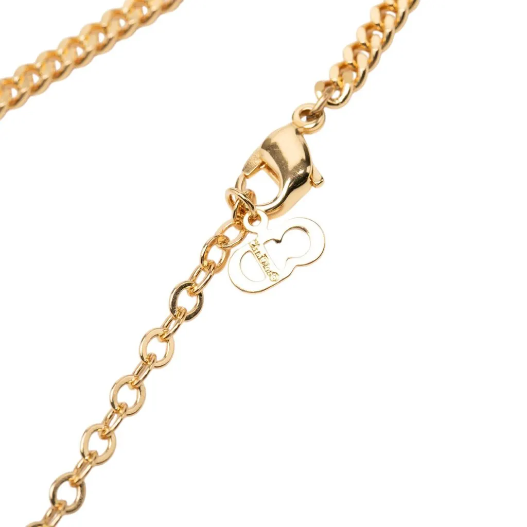 Dior Gold Plated Strass Pendant Necklace Gold Metal Very good - Box View