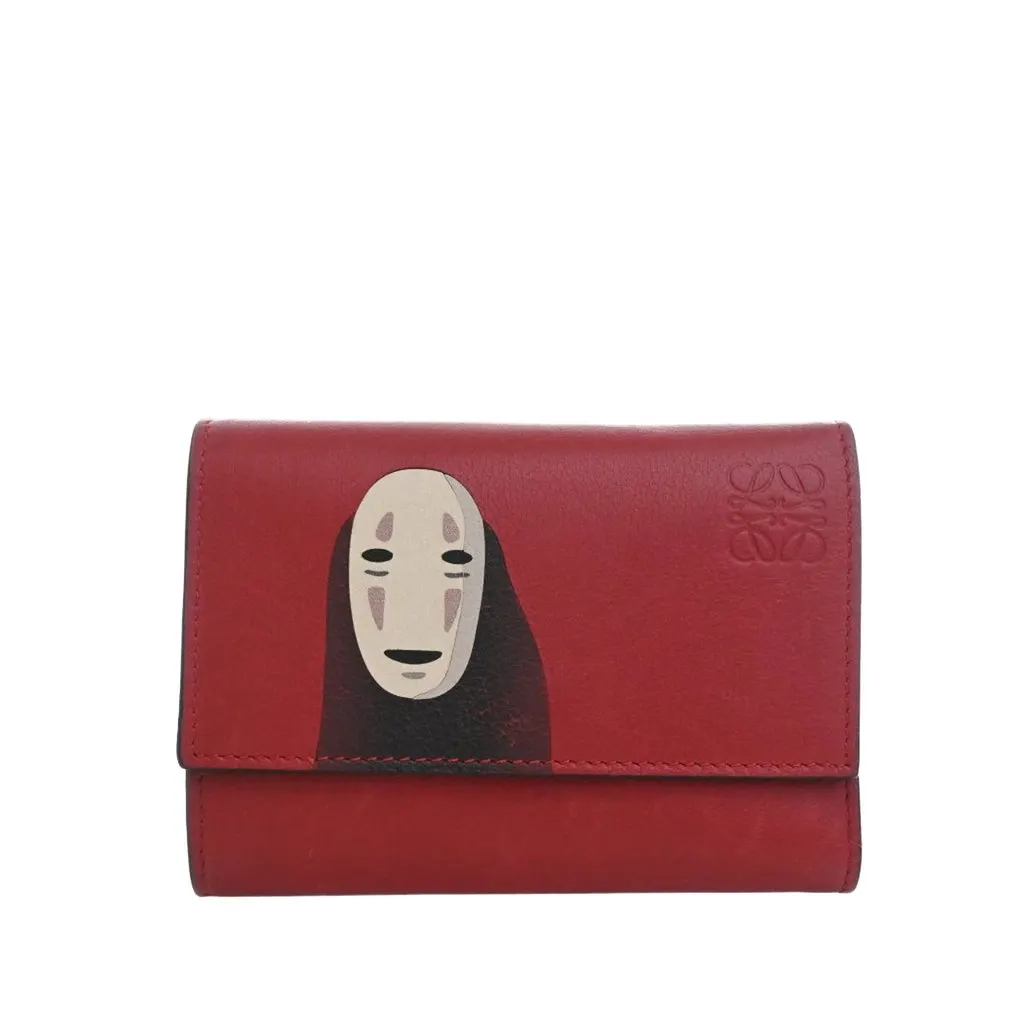 LOEWE Studio Ghibli Spirited Away Kaonashi No Face Leather Wallet Red Leather Very good - Front View