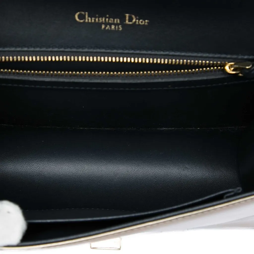 Dior Small Metallic Patent Microcannage Diorama Flap Gold Leather Good - Model View