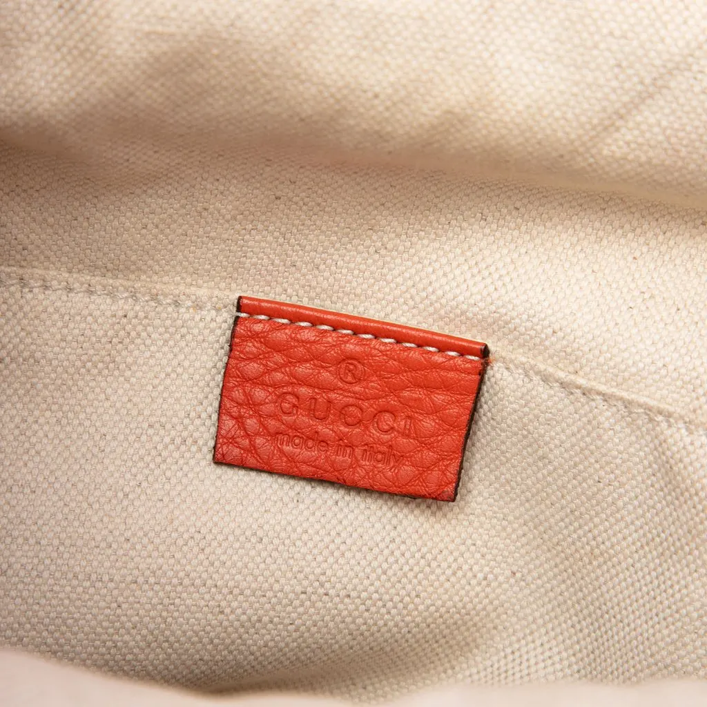 Gucci Large Calfskin Bamboo Tassel Drawstring Backpack Orange Leather Very good - Box View