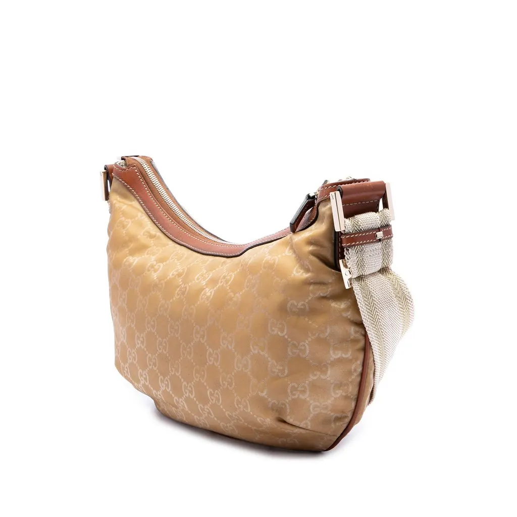 Gucci GG Nylon Web Crossbody Brown Canvas Very good - Back View