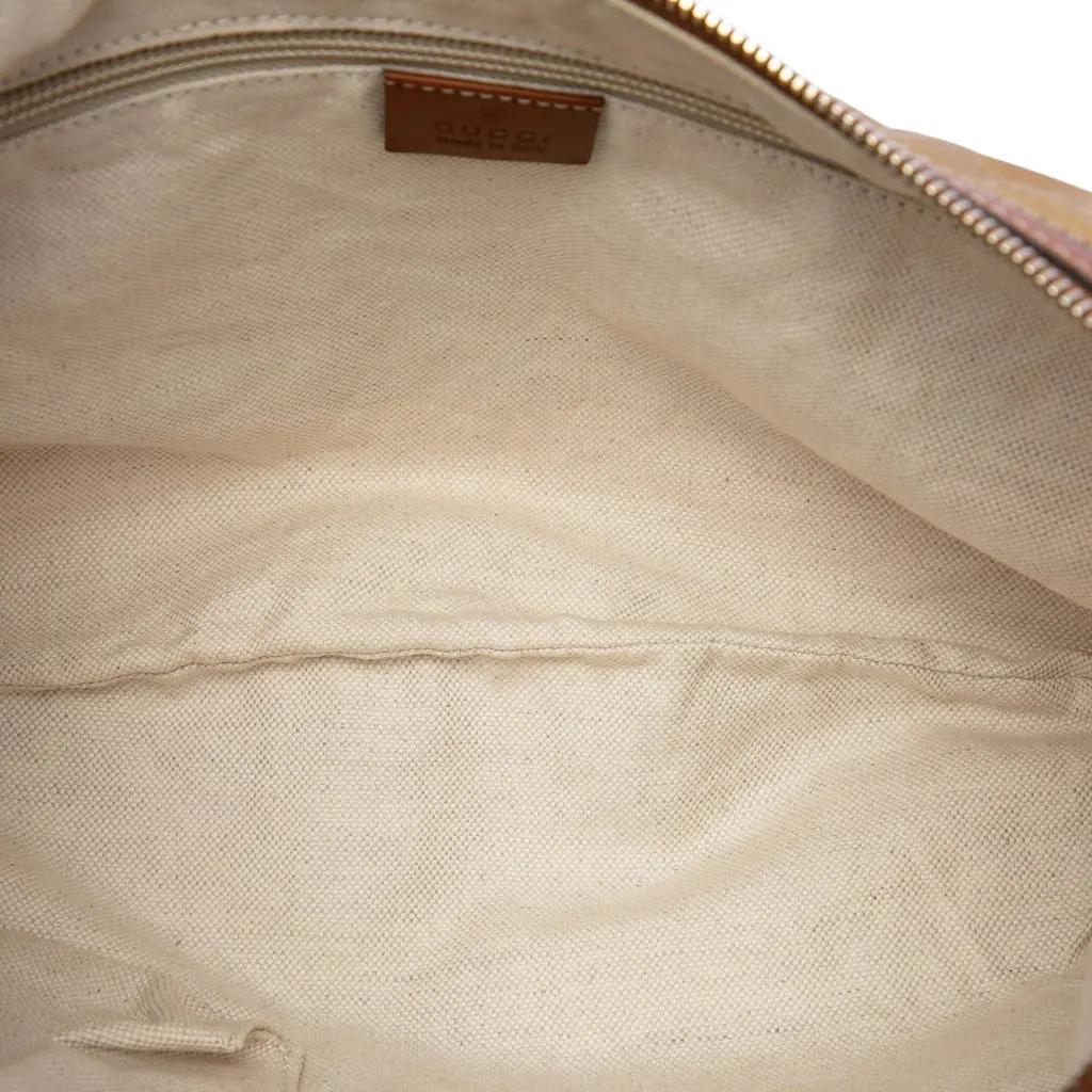 Gucci GG Nylon Web Crossbody Brown Canvas Very good - Model View