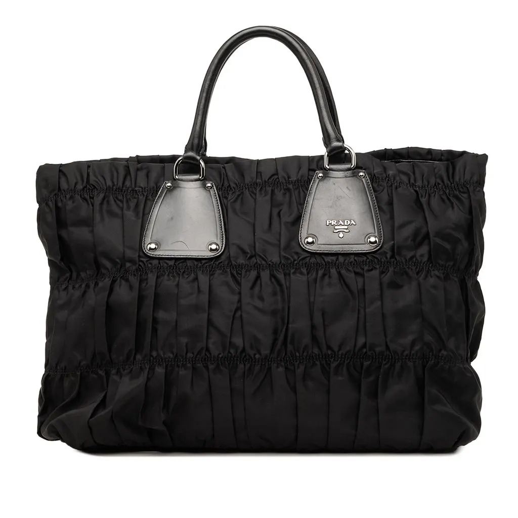 Prada Tessuto Gaufre Tote Black Very good - Front View