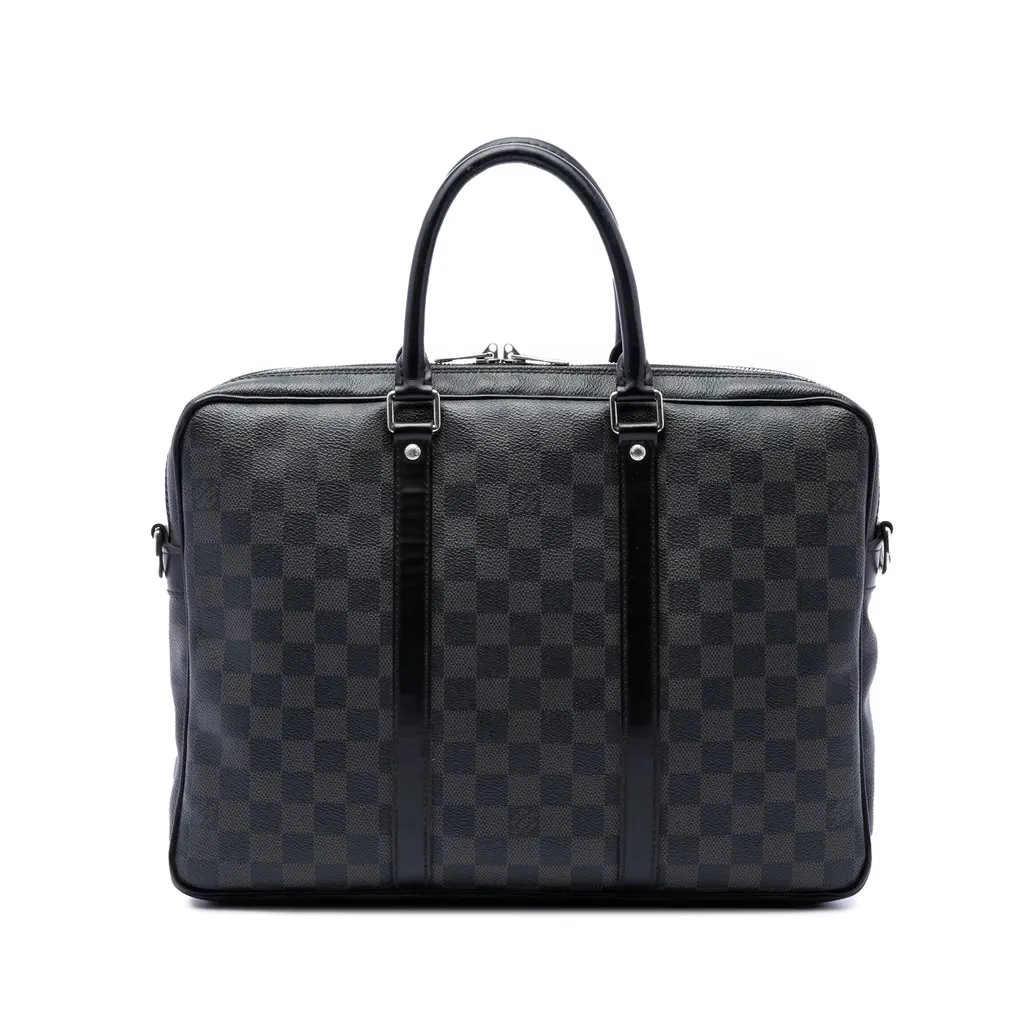 Louis Vuitton Damier Graphite Porte Documents Voyage  PM Black Canvas Very good - Front View