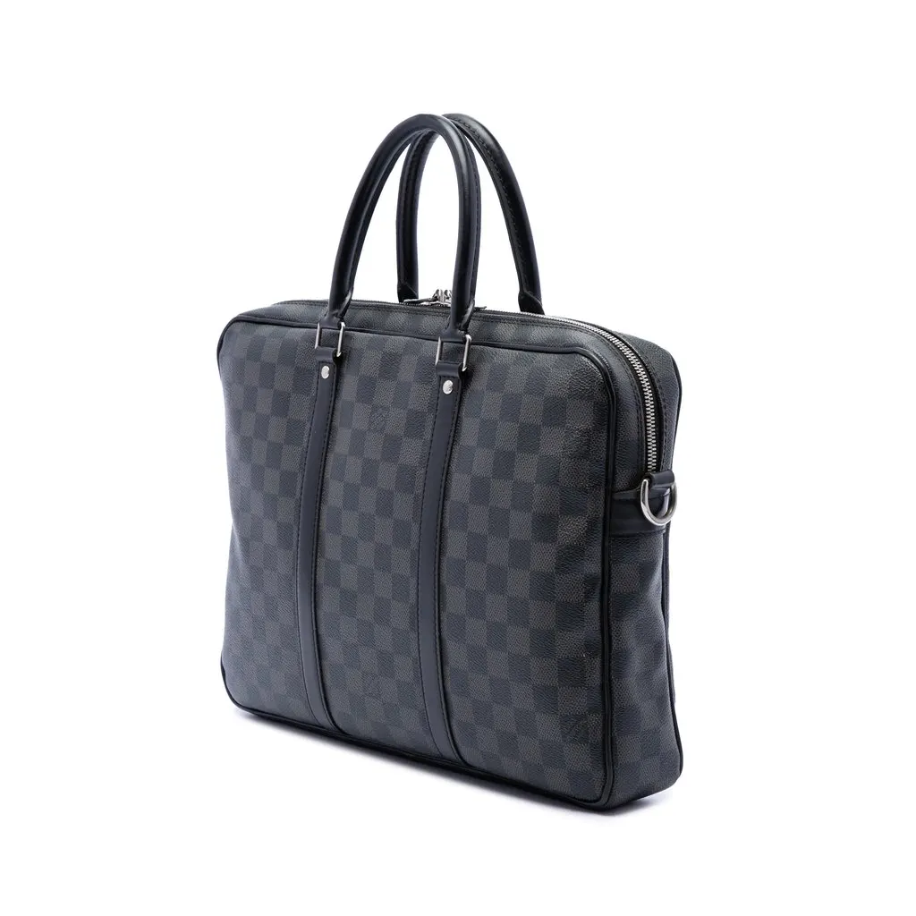 Louis Vuitton Damier Graphite Porte Documents Voyage  PM Black Canvas Very good - Back View