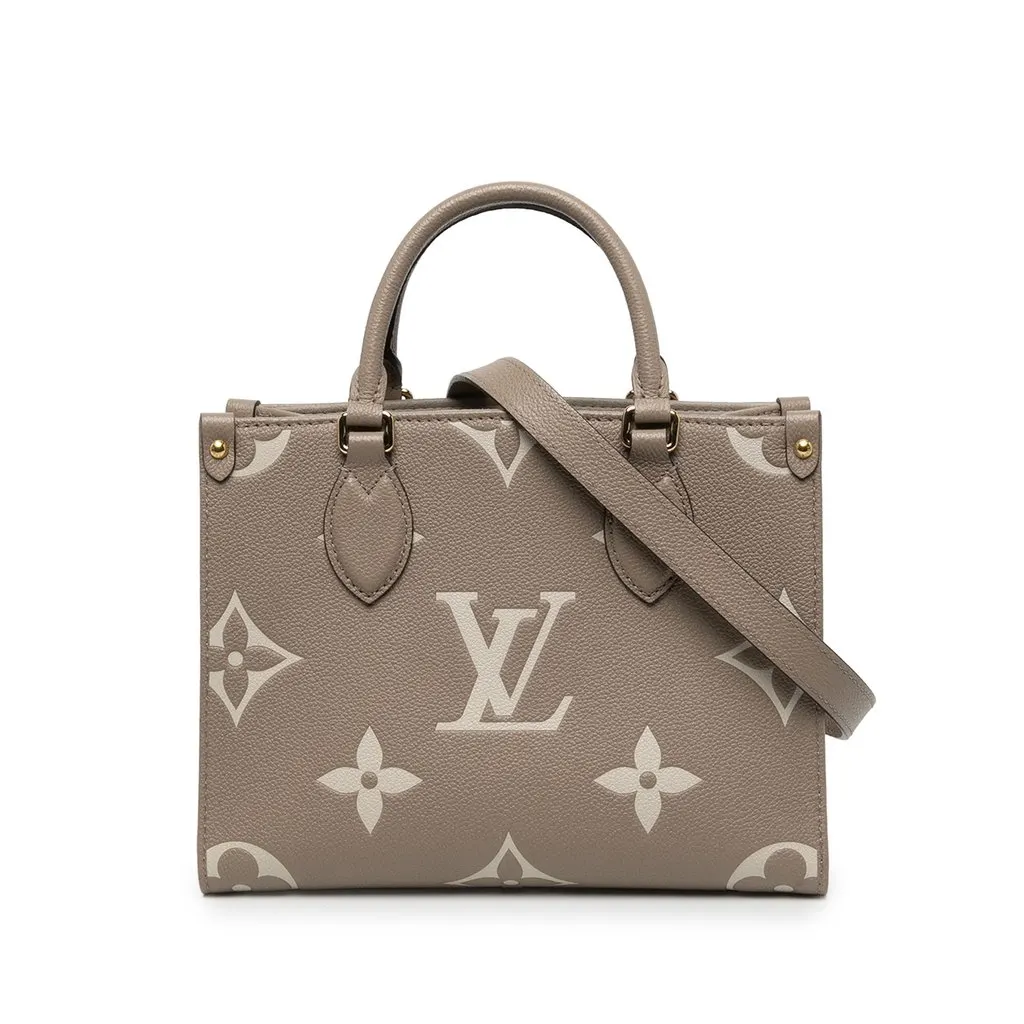 Louis Vuitton Bicolor Monogram Empreinte Giant OnTheGo PM Brown Leather Very good - Front View
