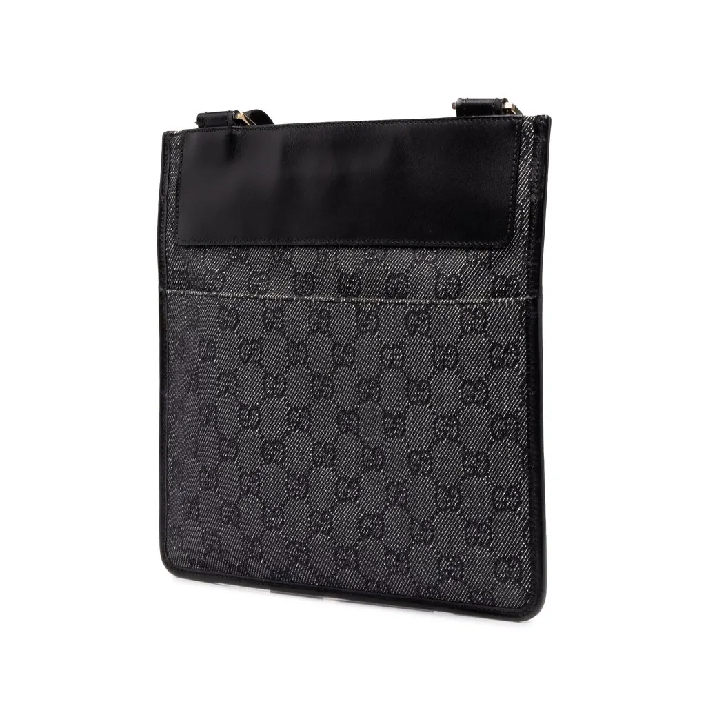 Gucci GG Denim Crossbody Grey Denim Good - Back View