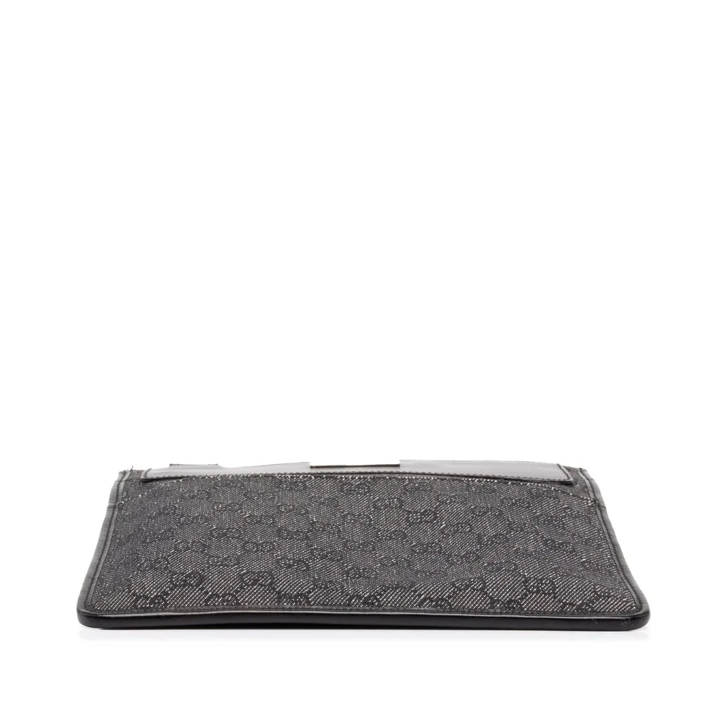 Gucci GG Denim Crossbody Grey Denim Good - Inside View