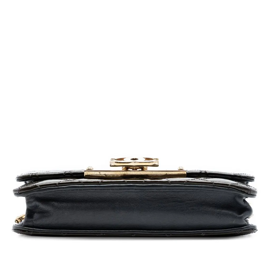 Chanel Quilted Patent Golden Class Wallet on Chain Black Leather Very good - Inside View