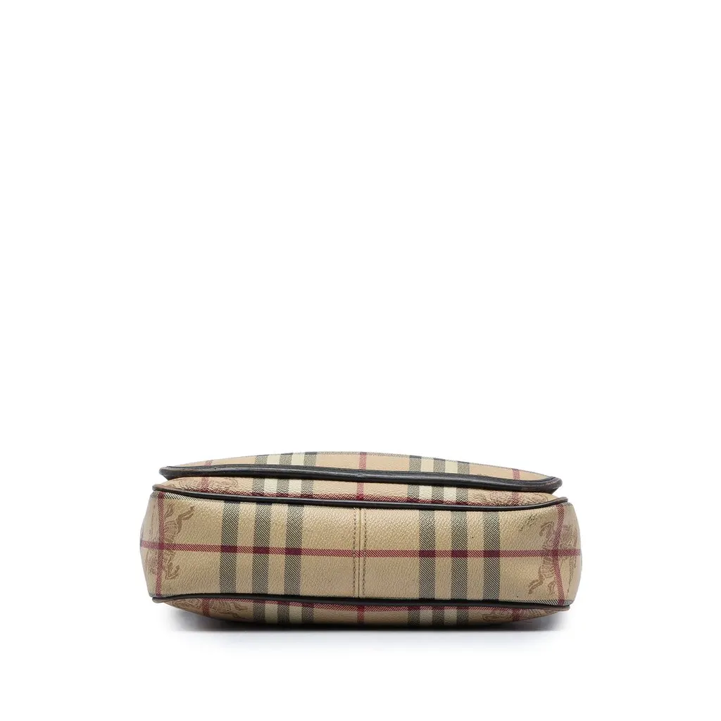 Burberry Haymarket Check Coated Canvas Crossbody Beige Good - Inside View