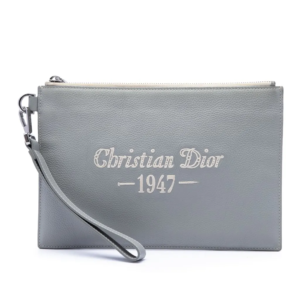 Dior Grained Calfskin 1947 Signature A5 Pouch MultiColor Leather Very good - Front View
