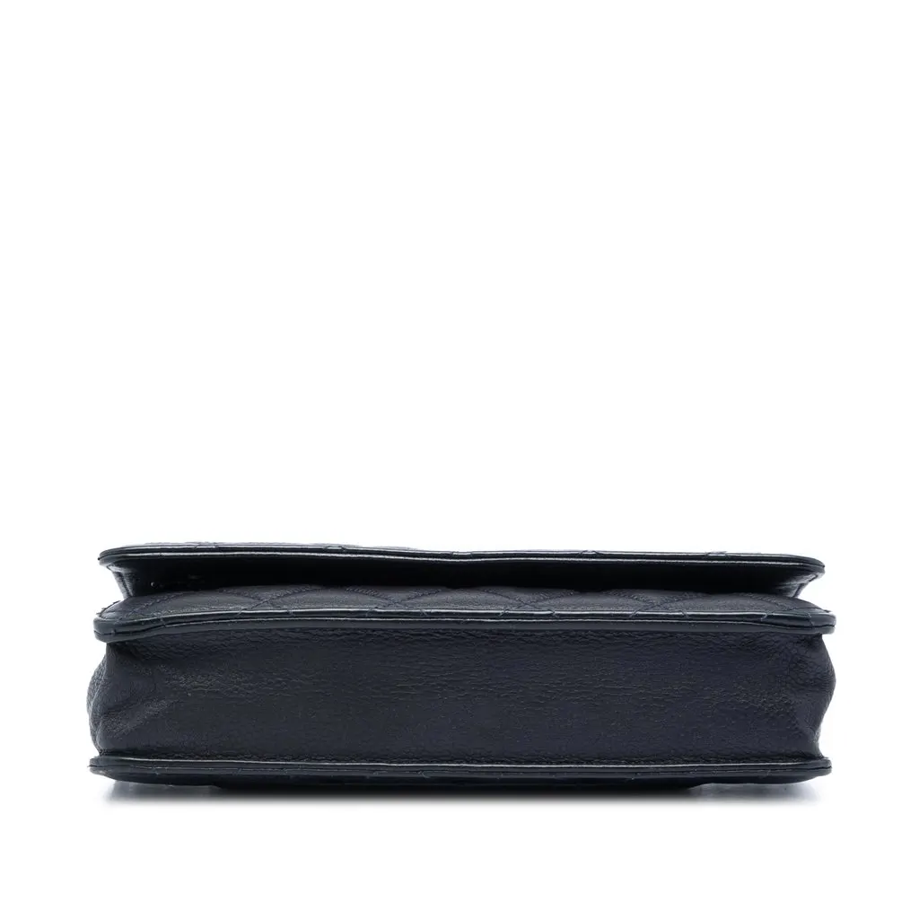Chanel CC Quilted Caviar Wallet on Chain Black Leather Very good - Inside View