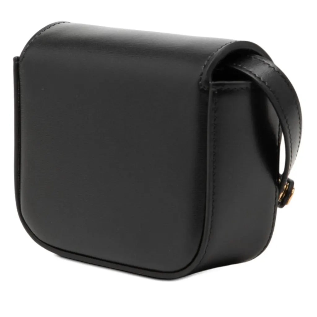 Celine Mini Calfskin Claude Crossbody Black Leather Very good - Back View