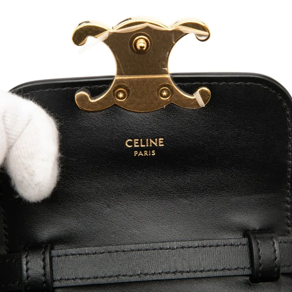 Celine Mini Calfskin Claude Crossbody Black Leather Very good - Box View