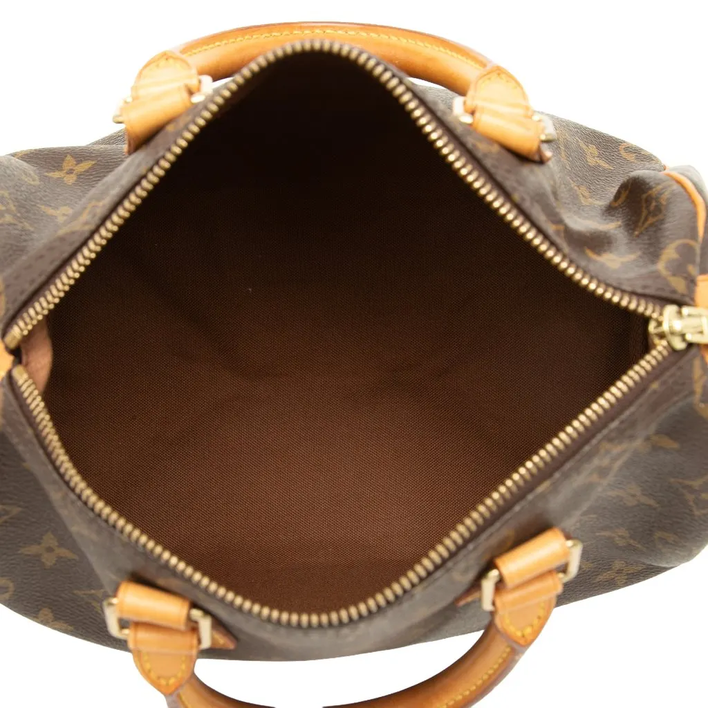 Louis Vuitton Monogram Speedy 25 Brown Canvas Good - Model View