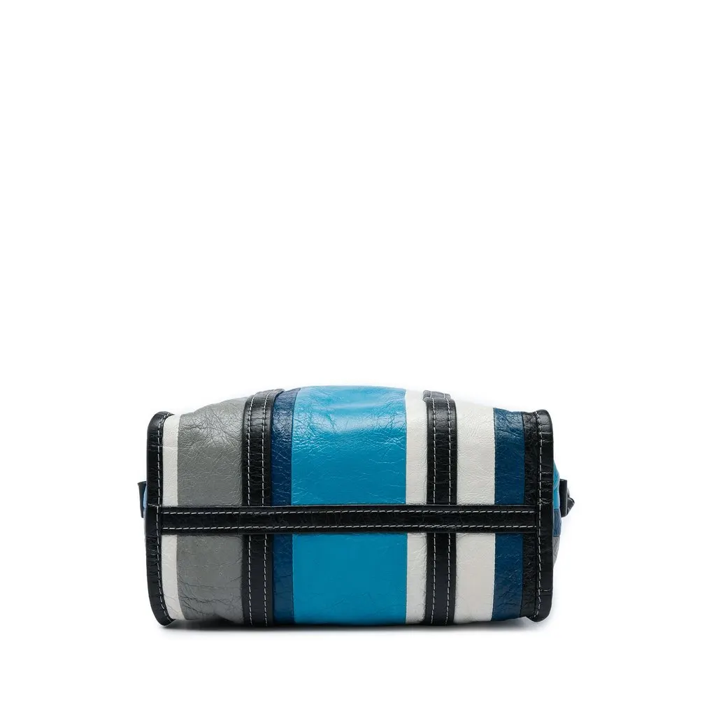Balenciaga Lambskin Bazar Shopper Satchel S Blue Leather Good - Inside View