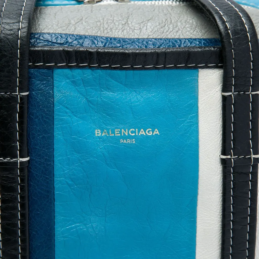 Balenciaga Lambskin Bazar Shopper Satchel S Blue Leather Good - Box View