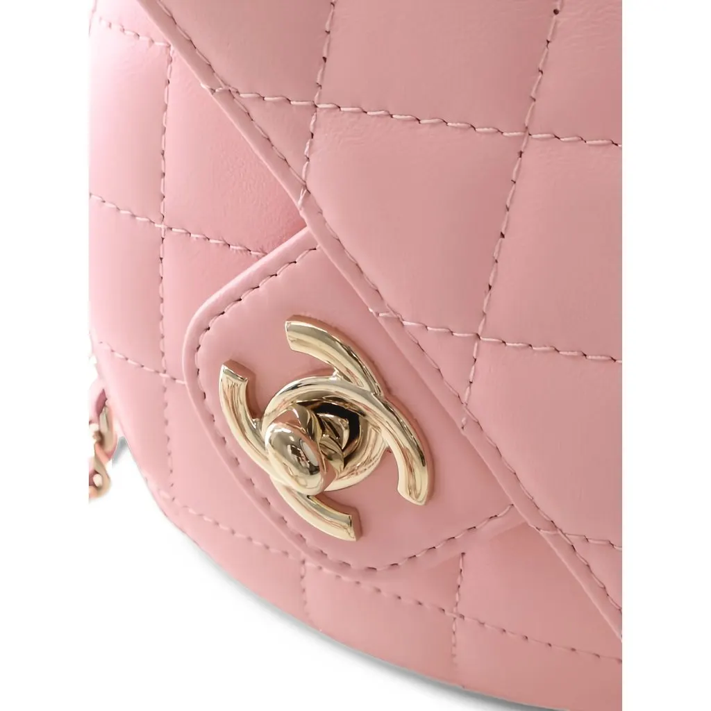 Chanel Mini Lambskin CC in Love Heart Crossbody Pink Leather Very good - Box View