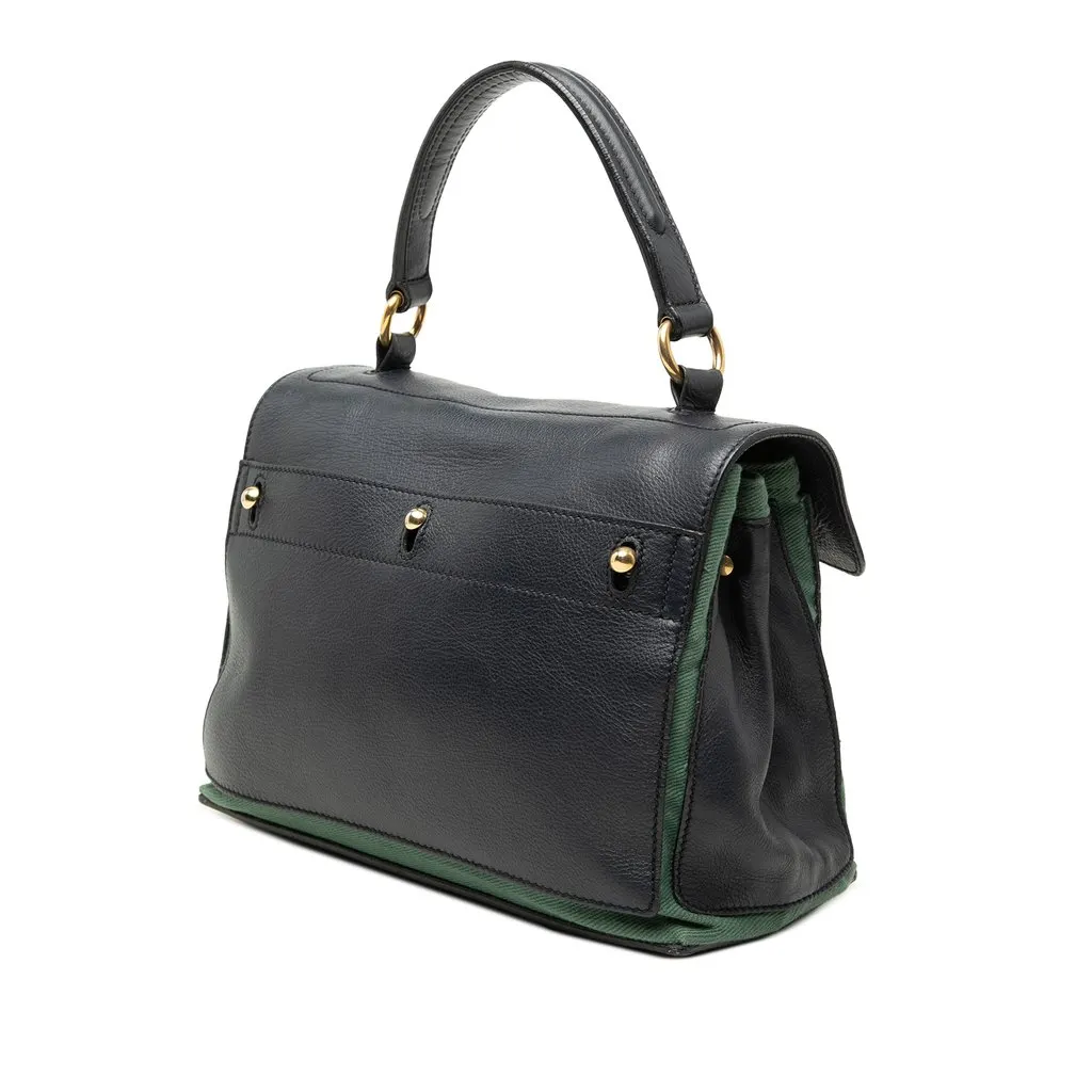 Saint Laurent Small Leather Muse Two Satchel Black Leather Very good - Back View
