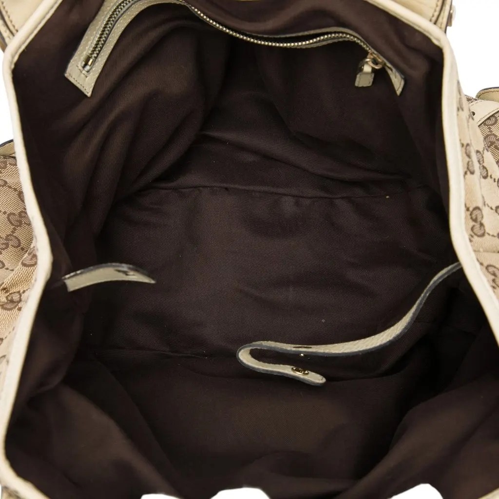 Gucci GG Canvas Horsebit Pelham Shoulder Bag Beige Canvas Good - Model View