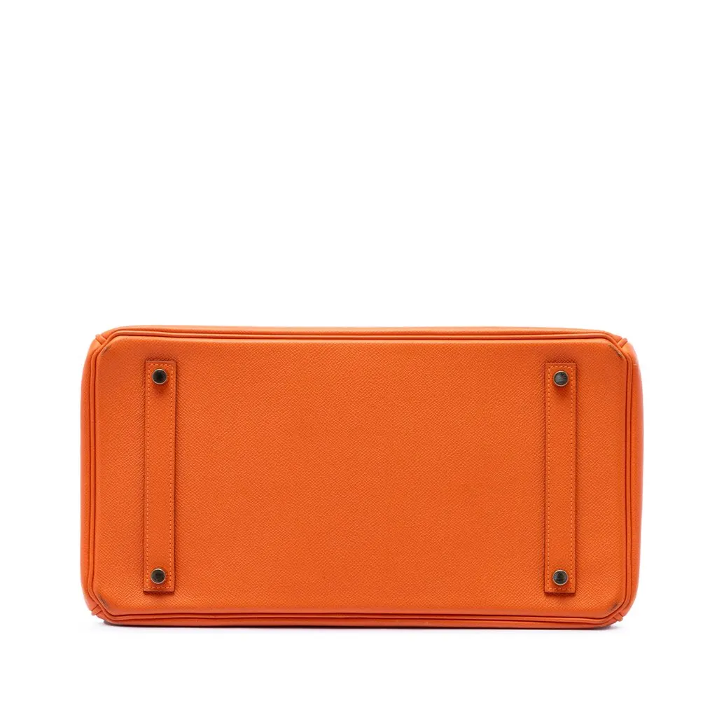 Hermès Epsom Birkin Retourne 35 Orange Leather Very good - Inside View