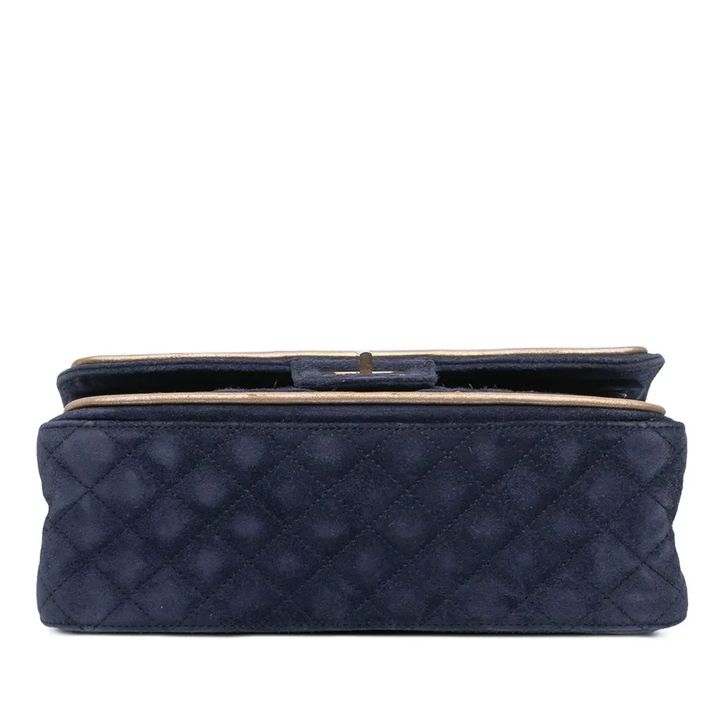 Chanel Reissue 2.55 Quilted Suede Double Flap 225 Blue Leather Very good - Inside View