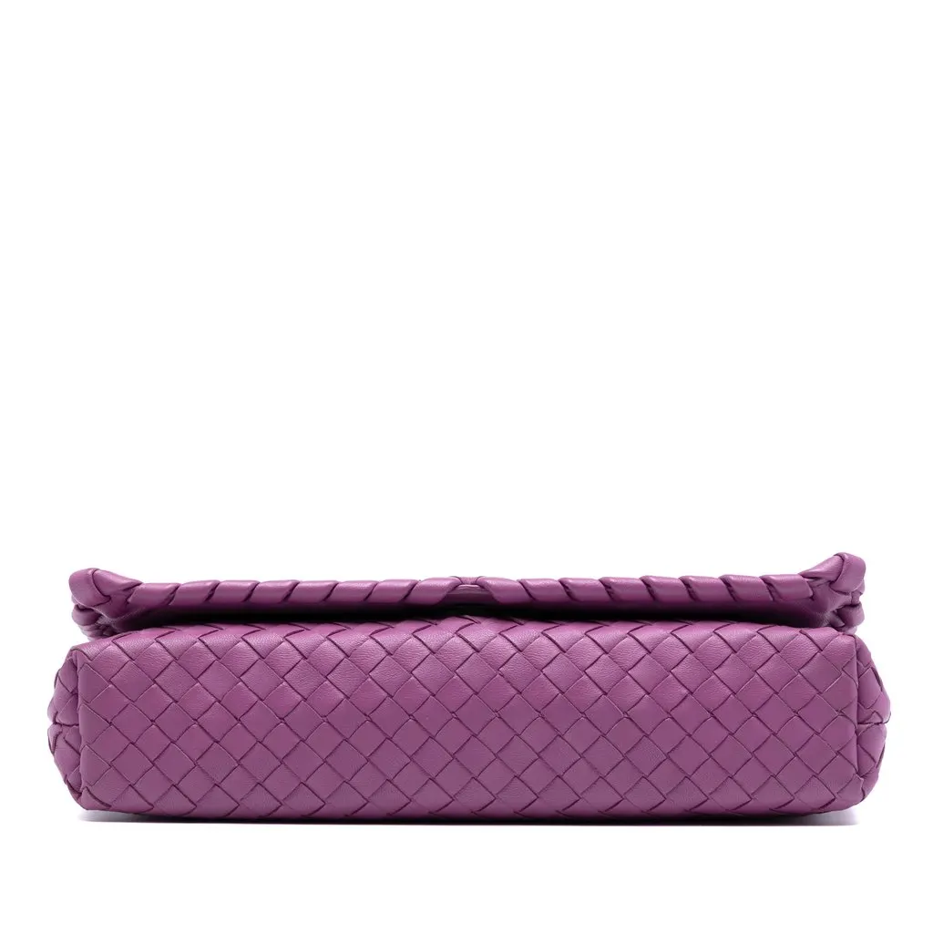 Bottega Veneta Nappa Intrecciato Dahlia Clutch Crossbody Purple Leather Very good - Inside View
