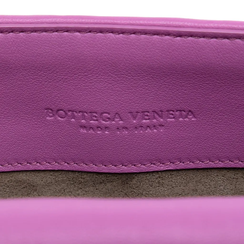Bottega Veneta Nappa Intrecciato Dahlia Clutch Crossbody Purple Leather Very good - Box View
