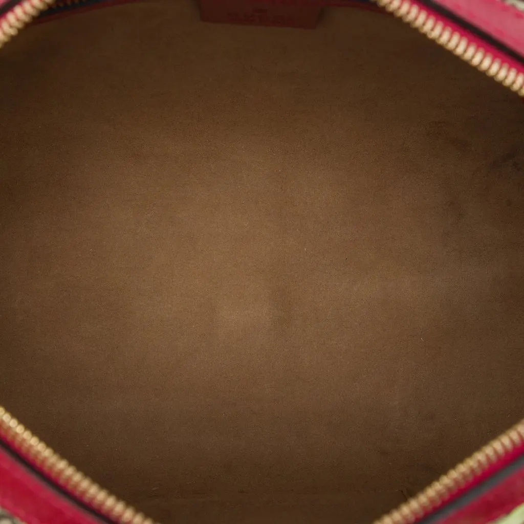 Gucci Small GG Supreme Tian Boston Bag Beige Canvas Very good - Model View