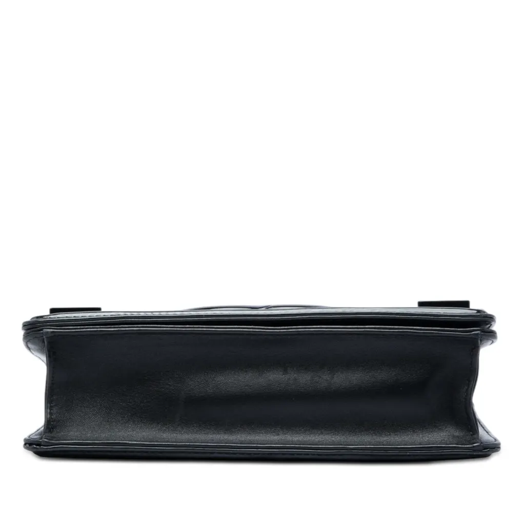 Chanel Patent and Acrylic Striped Boy Brick Horizontal Flap Black Leather Very good - Inside View