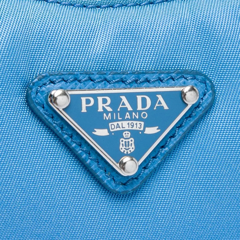 Prada Mini Saffiano Trimmed Tessuto Re Edition 2005 Satchel Blue Very good - Box View