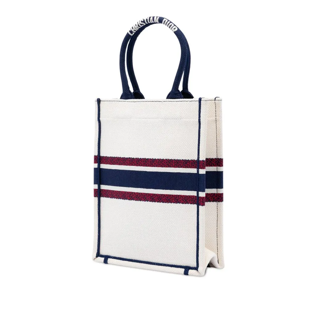 Dior Embroidered Canvas I Love Paris Vertical Book Tote White Very good - Back View
