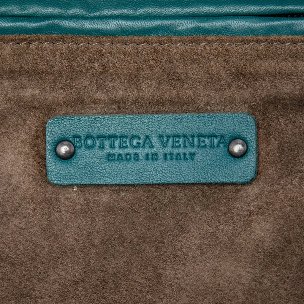 Bottega Veneta Nappa Intrecciato Cube Shoulder Bag Blue Leather Very good - Box View