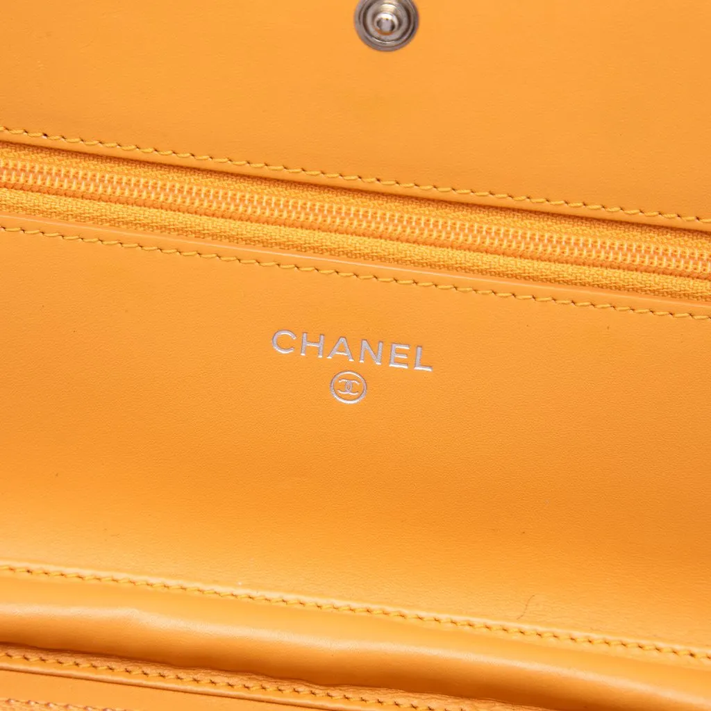 Chanel Quilted Patent Reissue 2.55 Wallet On Chain Yellow Leather Very good - Box View