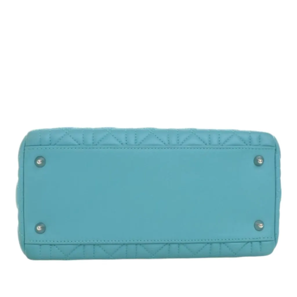 Dior Medium Lambskin Cannage Lady Dior Blue Leather Very good - Box View
