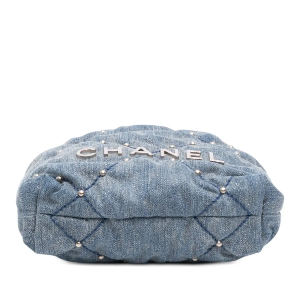 Chanel Mini Denim Studded 22 Handbag Blue Very good - Inside View