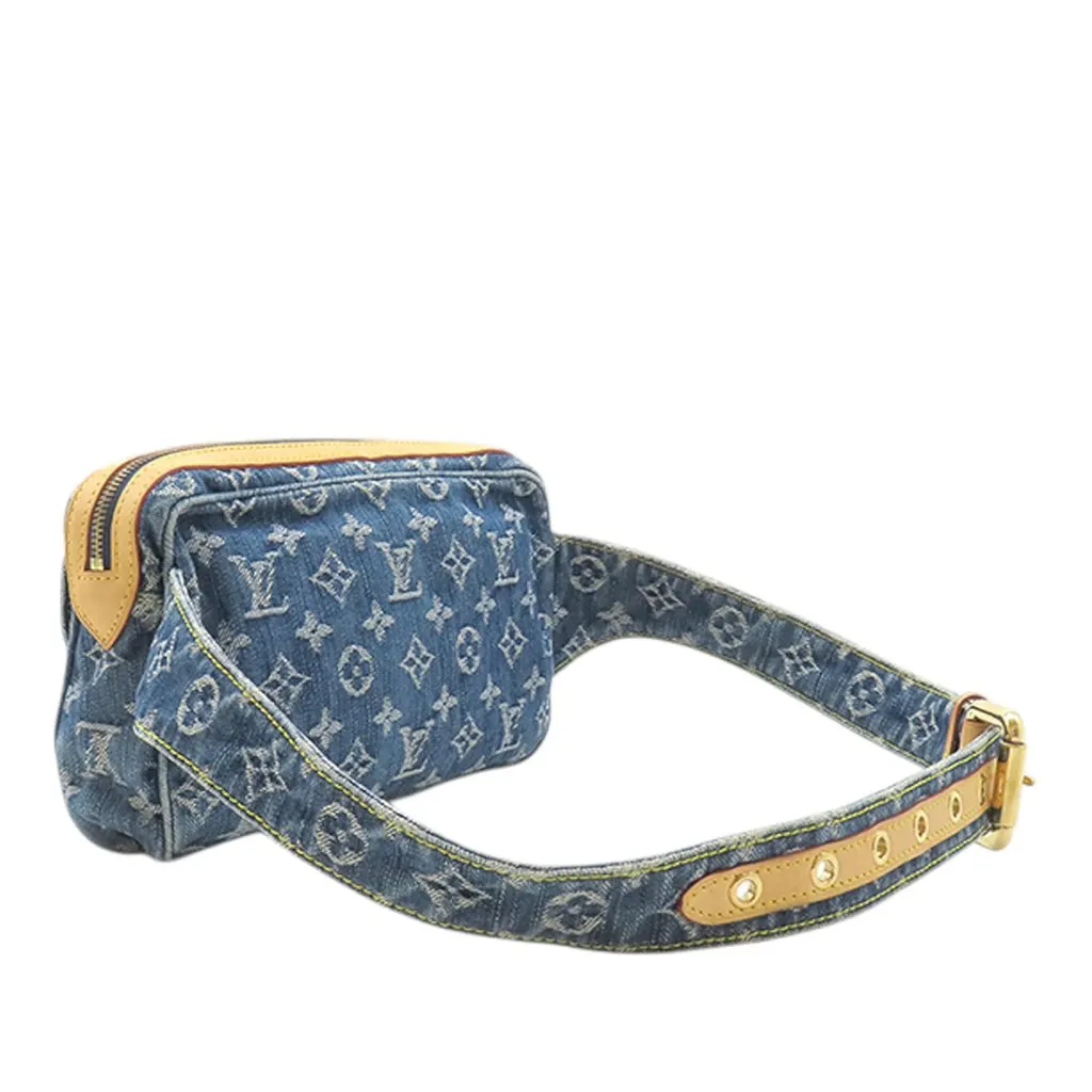 Louis Vuitton Monogram Denim Bum Bag Blue Very good - Back View