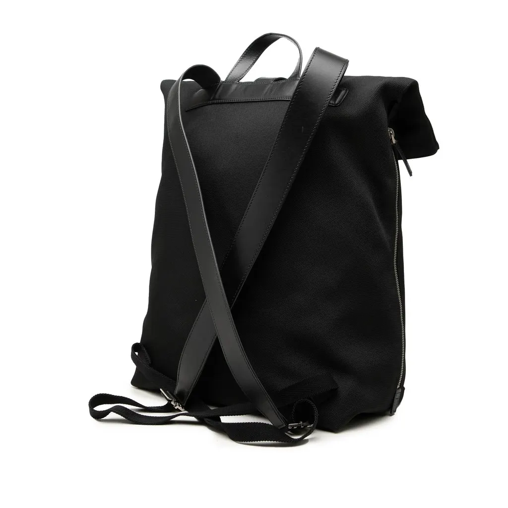 Gucci Canvas Techno Web Fold Over Backpack Black Very good - Back View