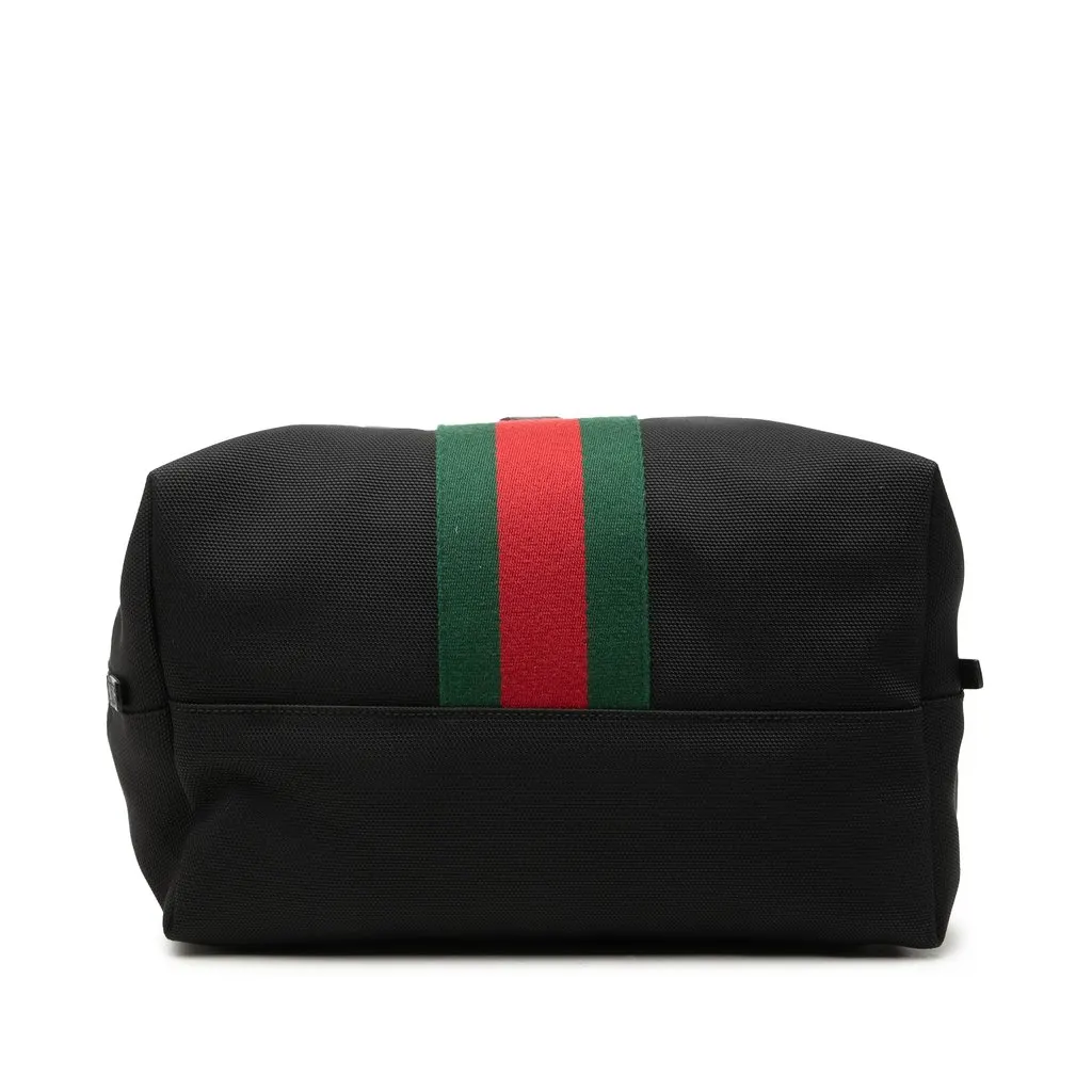 Gucci Canvas Techno Web Fold Over Backpack Black Very good - Inside View