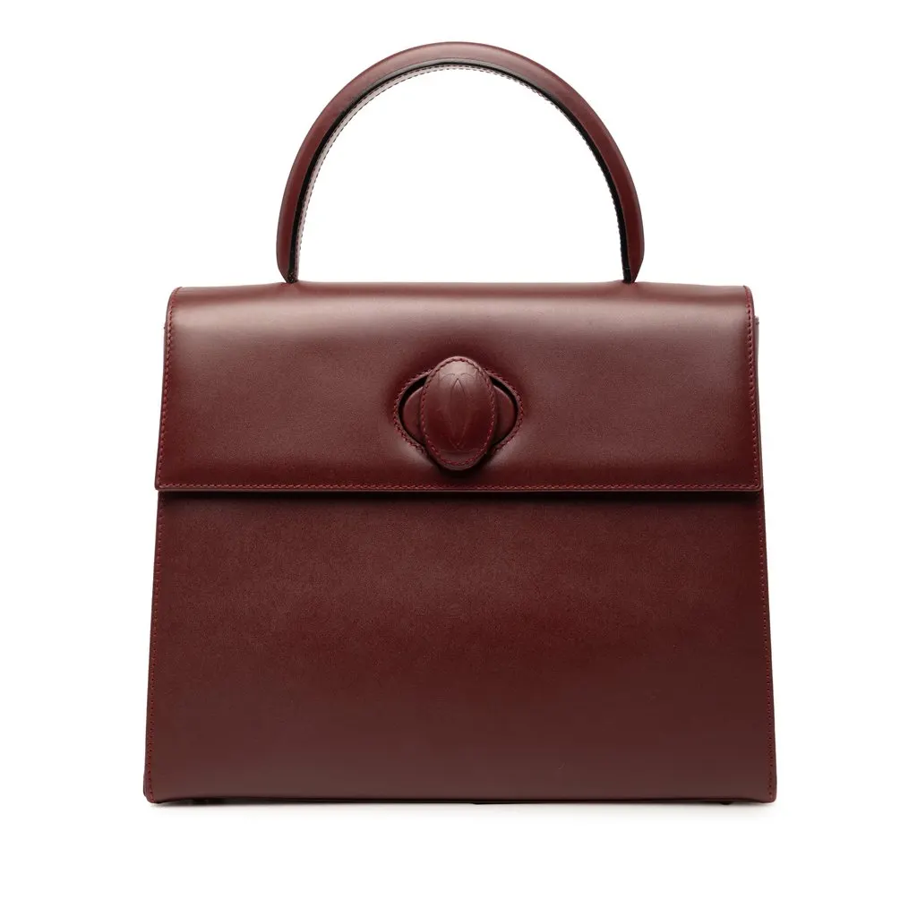 Cartier Leather Must de Cartier Turn Lock Handbag Red Leather Very good - Front View