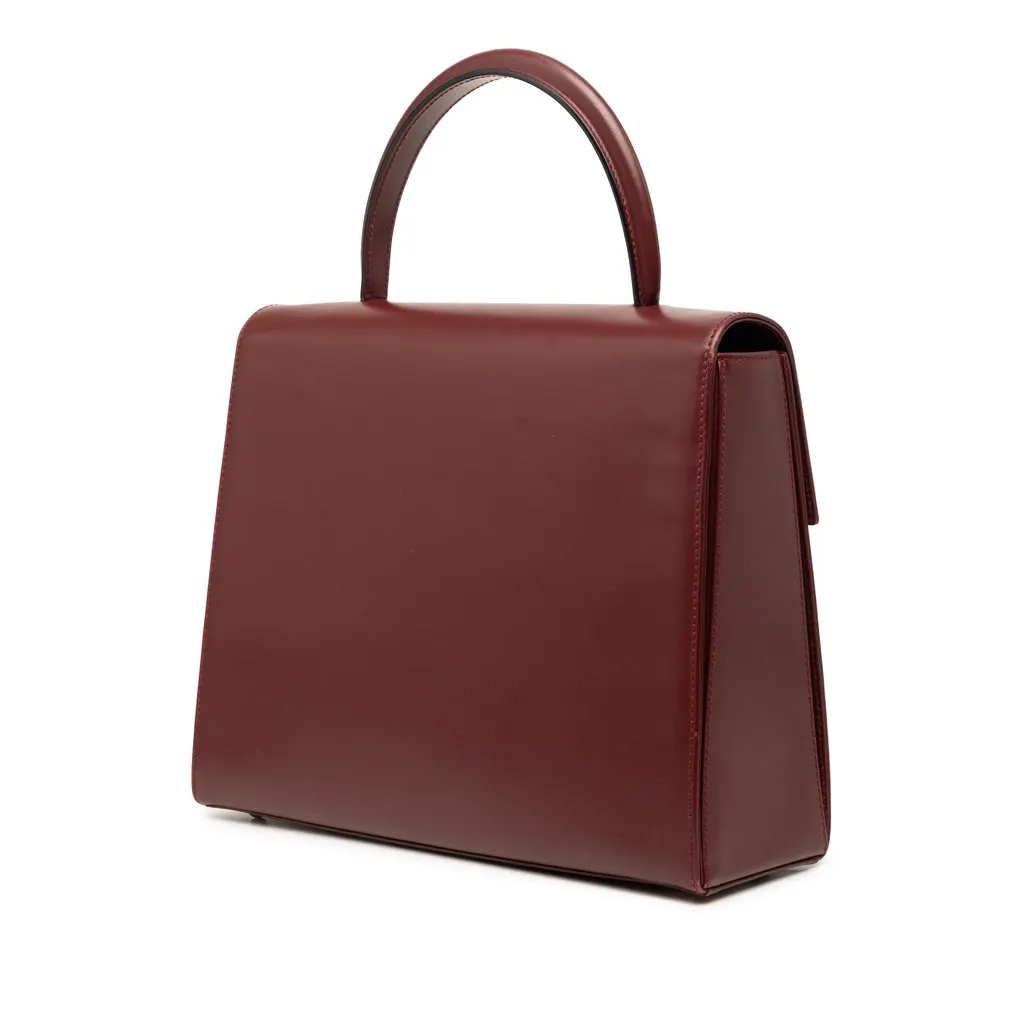Cartier Leather Must de Cartier Turn Lock Handbag Red Leather Very good - Back View