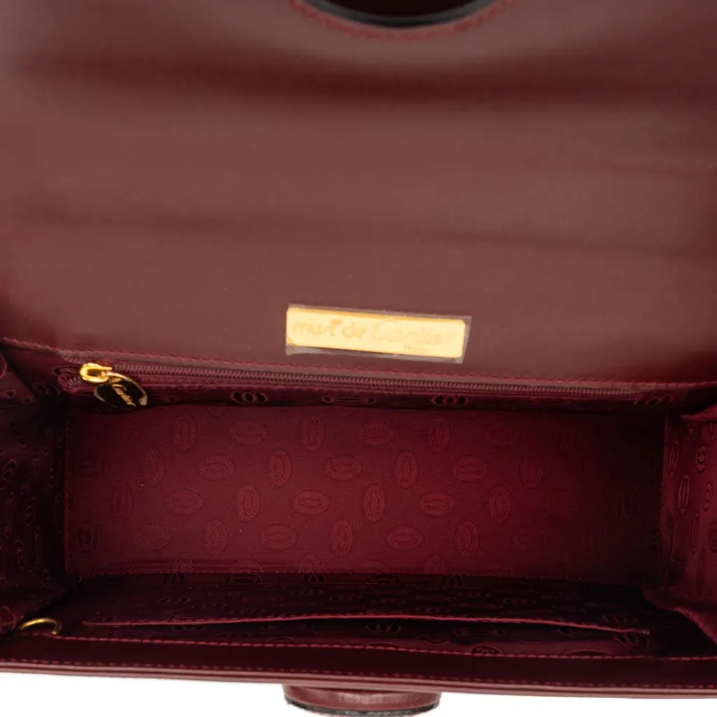 Cartier Leather Must de Cartier Turn Lock Handbag Red Leather Very good - Model View