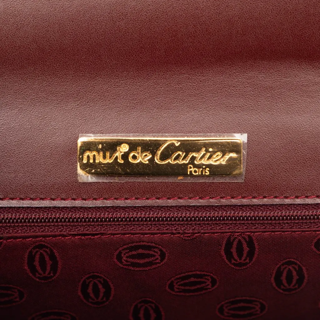 Cartier Leather Must de Cartier Turn Lock Handbag Red Leather Very good - Box View