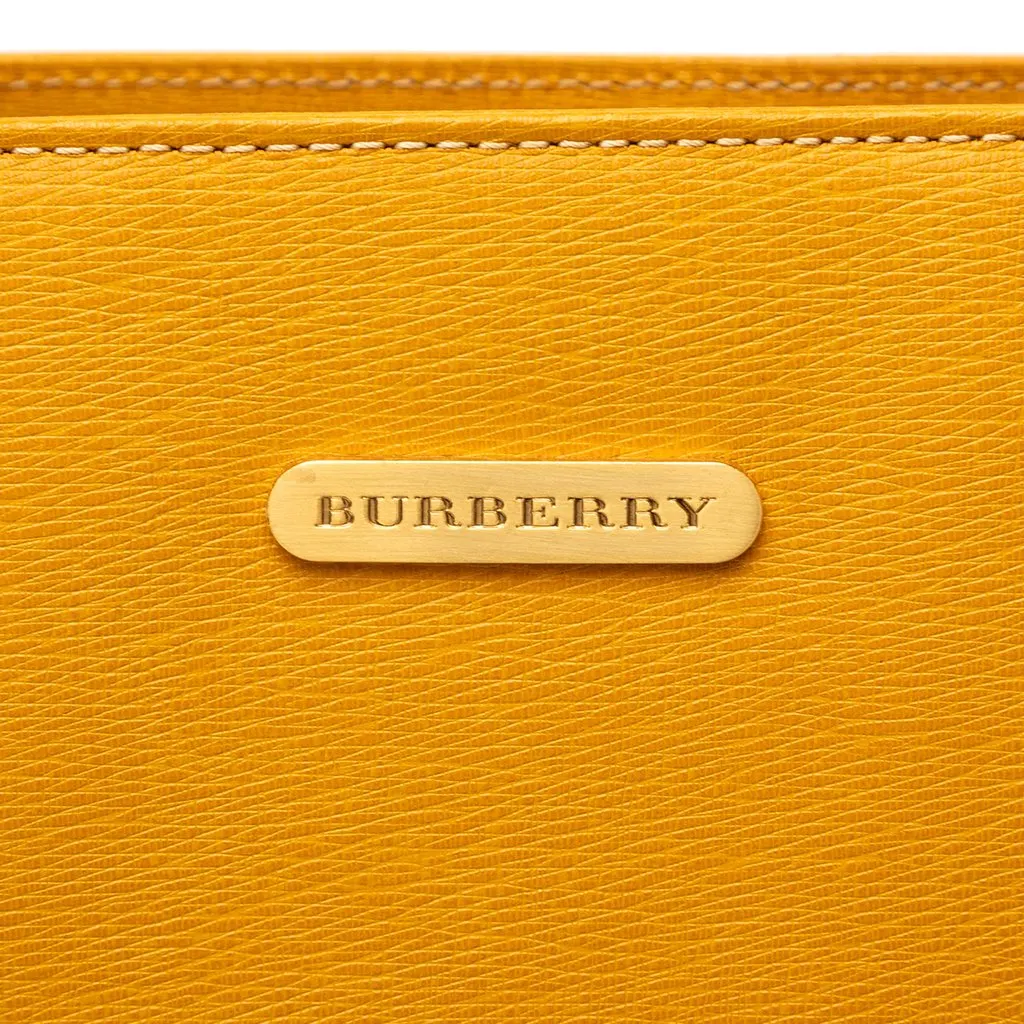 Burberry Leather Handbag Yellow Leather Very good - Box View