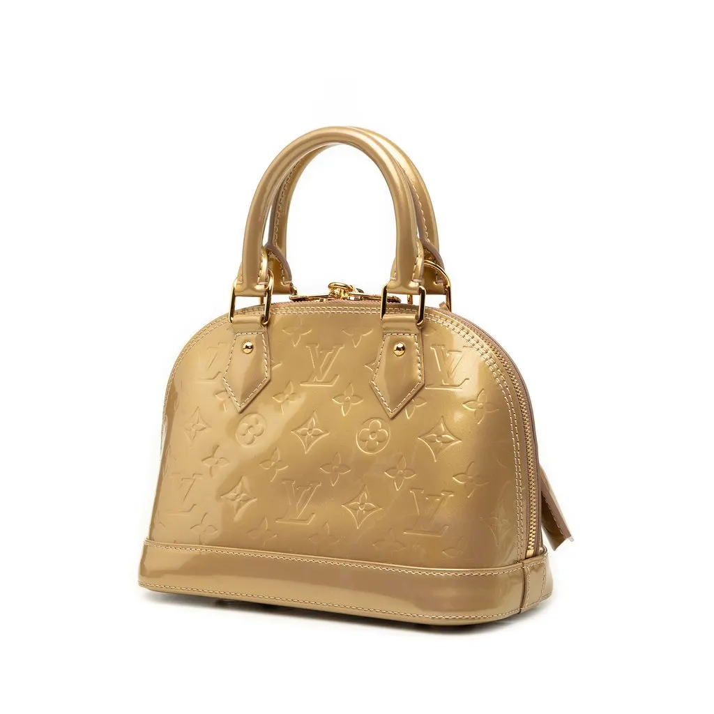 Louis Vuitton Monogram Vernis Alma BB Gold Leather Very good - Back View