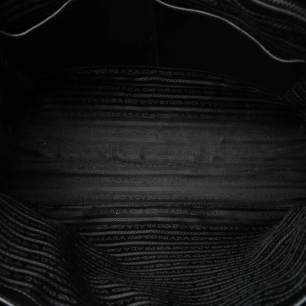 Prada Saffiano North South Tote Black Leather Very good - Model View