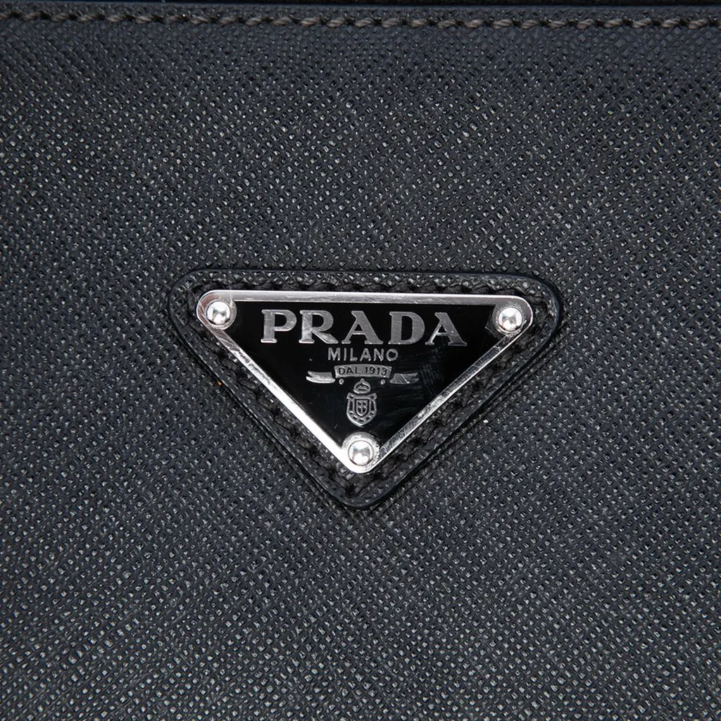 Prada Saffiano North South Tote Black Leather Very good - Box View