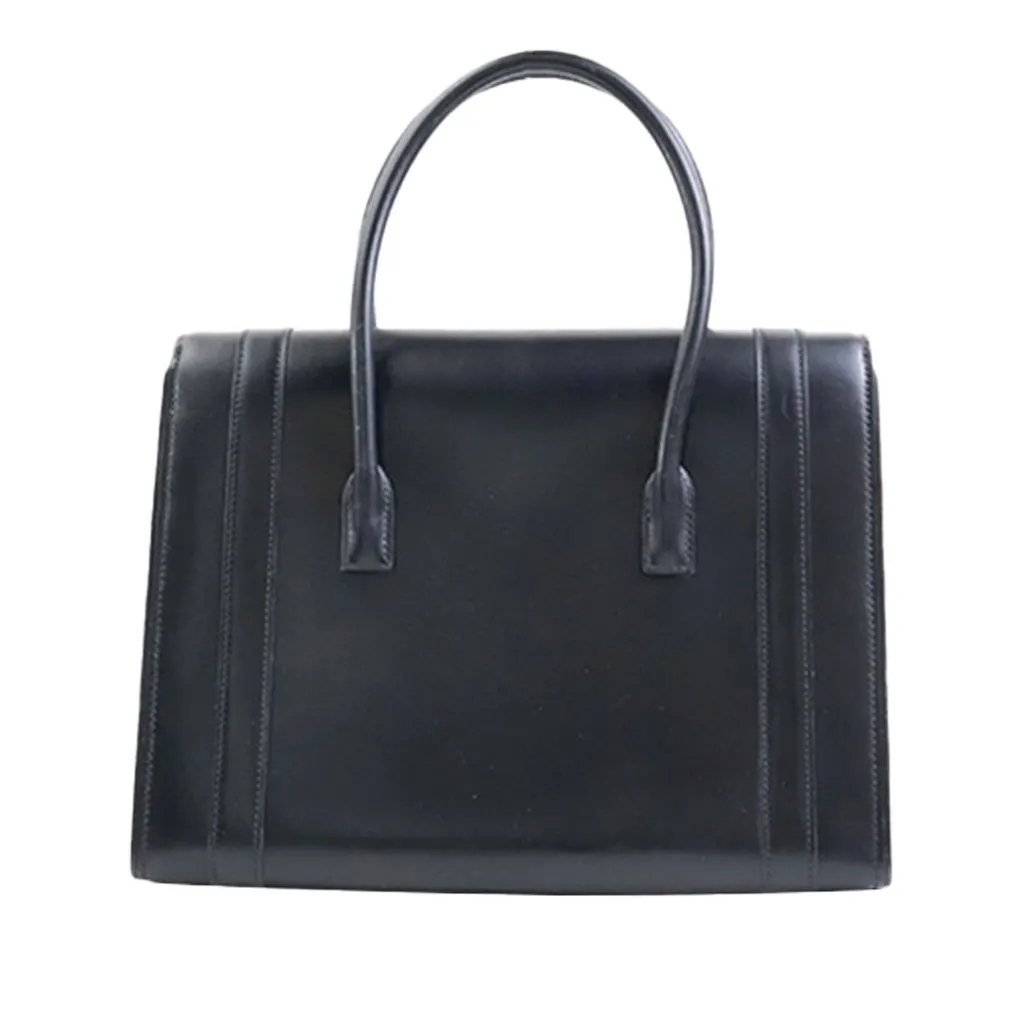 Hermès Box Calf Drag 27 Handbag Black Leather Very good - Back View