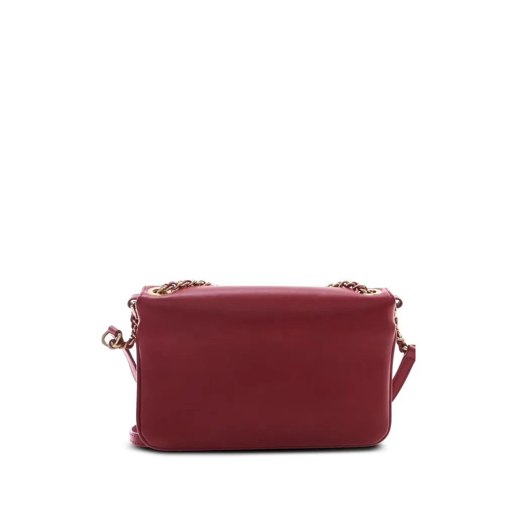 Chanel Small Quilted Lambskin CC Unchained Flap Red Leather Very good - Back View