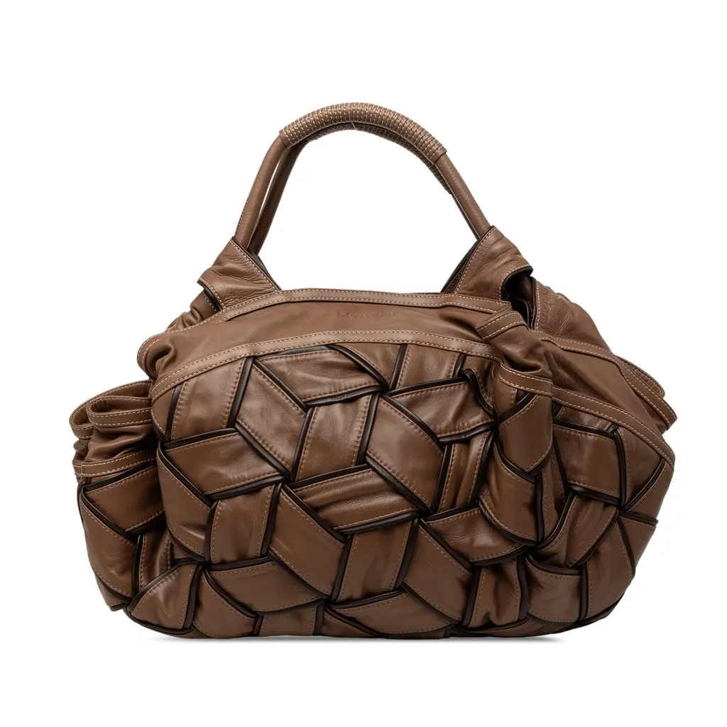 LOEWE Special Edition Woven Nappa Aire Brown Leather Very good - Front View